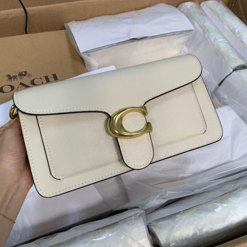 Coach Cream Shoulder Bag with Gold Accent